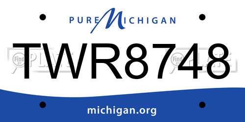 TWR8748 Michigan License Plate