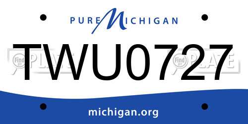 TWU0727 Michigan License Plate