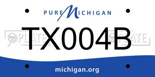 TX004B Michigan License Plate