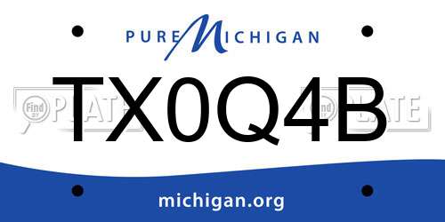 TX0Q4B Michigan License Plate