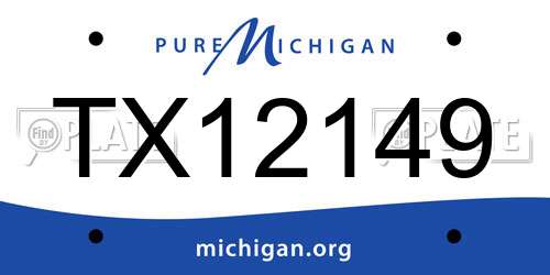 TX12149 Michigan License Plate