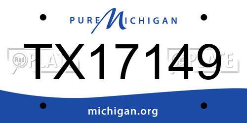 TX17149 Michigan License Plate