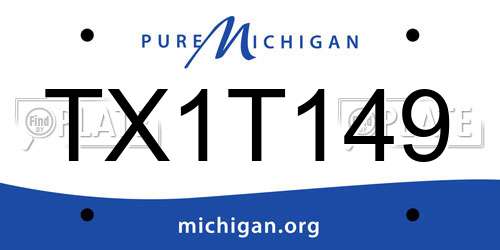 TX1T149 Michigan License Plate