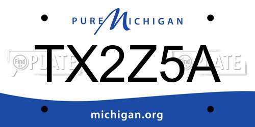 TX2Z5A Michigan License Plate