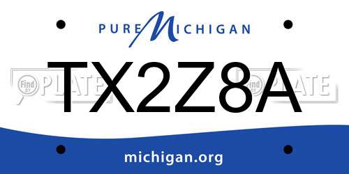 TX2Z8A Michigan License Plate