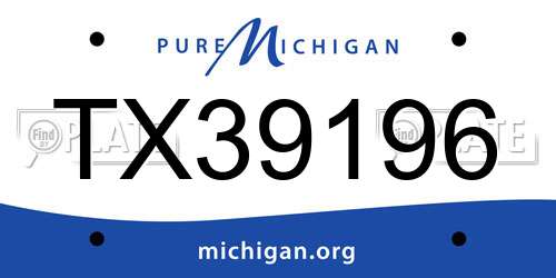 TX39196 Michigan License Plate