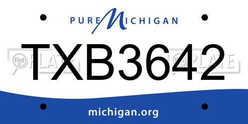 TXB3642 Michigan License Plate