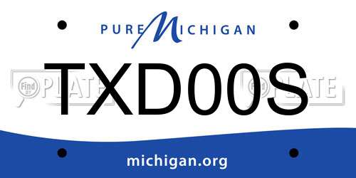 TXD00S Michigan License Plate