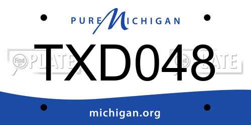 TXD048 Michigan License Plate