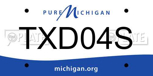 TXD04S Michigan License Plate