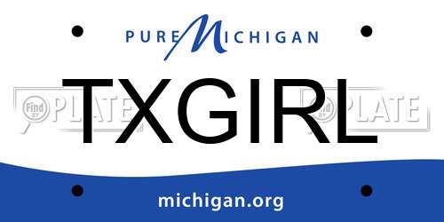 TXGIRL Michigan License Plate