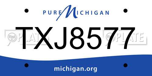 TXJ8577 Michigan License Plate