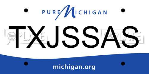 TXJSSAS Michigan License Plate