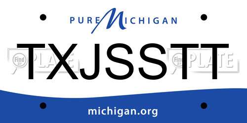 TXJSSTT Michigan License Plate