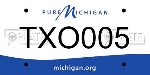 TXO005 Michigan License Plate