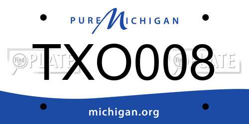 TXO008 Michigan License Plate