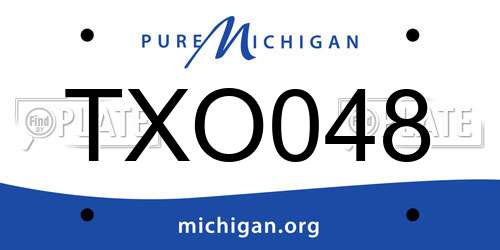 TXO048 Michigan License Plate