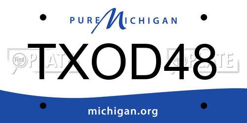 TXOD48 Michigan License Plate