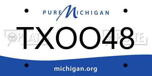 TXOO48 Michigan License Plate