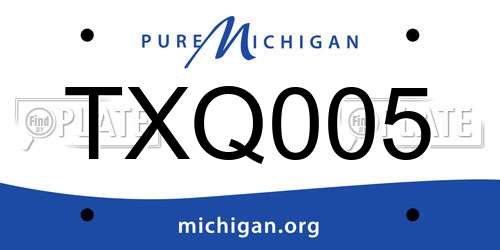 TXQ005 Michigan License Plate