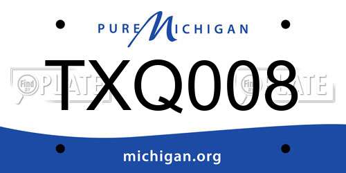 TXQ008 Michigan License Plate