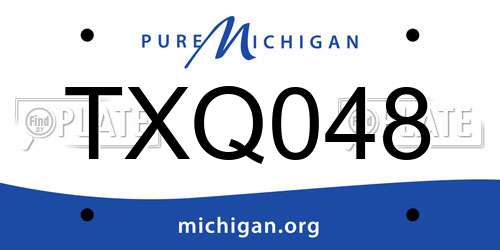 TXQ048 Michigan License Plate
