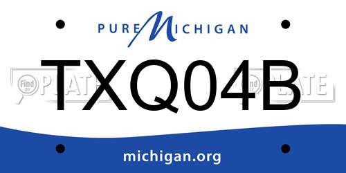 TXQ04B Michigan License Plate