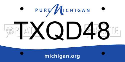 TXQD48 Michigan License Plate
