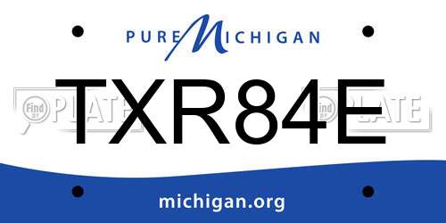 TXR84E Michigan License Plate