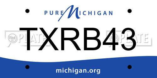 TXRB43 Michigan License Plate