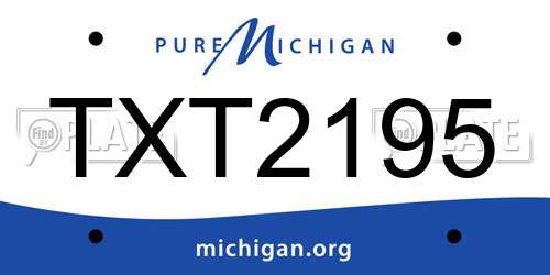 TXT2195 Michigan License Plate