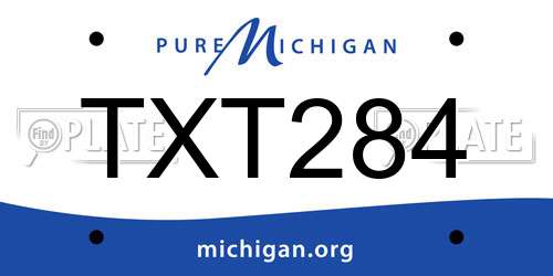 TXT284 Michigan License Plate