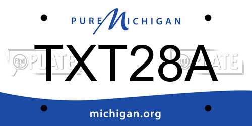 TXT28A Michigan License Plate