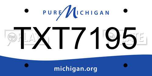 TXT7195 Michigan License Plate