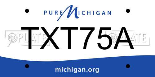 TXT75A Michigan License Plate