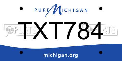 TXT784 Michigan License Plate