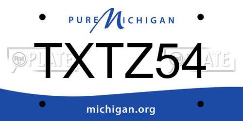 TXTZ54 Michigan License Plate