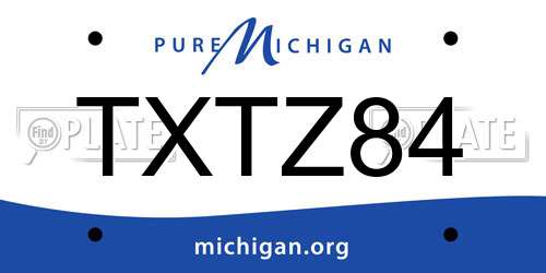 TXTZ84 Michigan License Plate