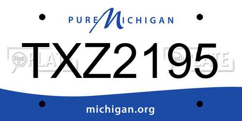 TXZ2195 Michigan License Plate
