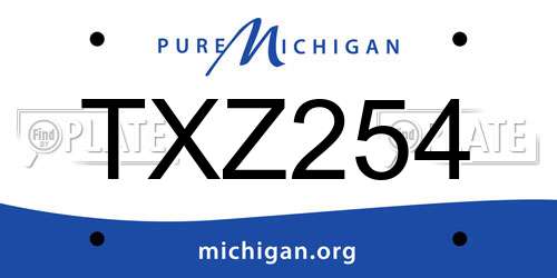 TXZ254 Michigan License Plate