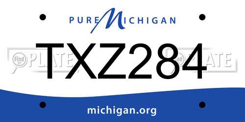 TXZ284 Michigan License Plate