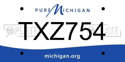 TXZ754 Michigan License Plate