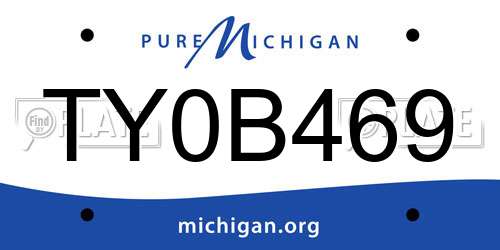 TY0B469 Michigan License Plate