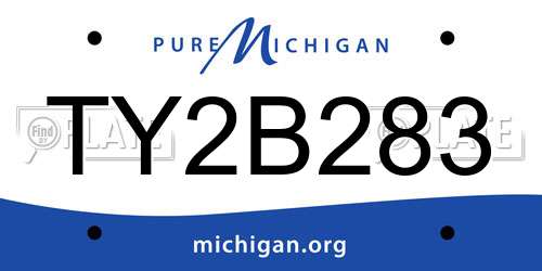 TY2B283 Michigan License Plate