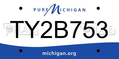 TY2B753 Michigan License Plate