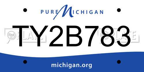 TY2B783 Michigan License Plate
