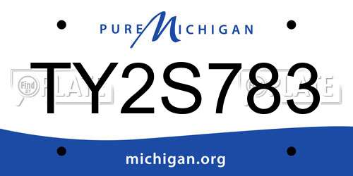 TY2S783 Michigan License Plate