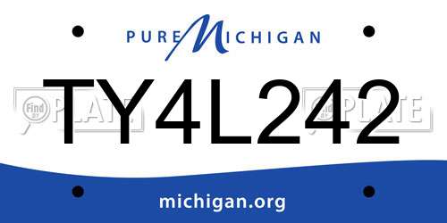 TY4L242 Michigan License Plate