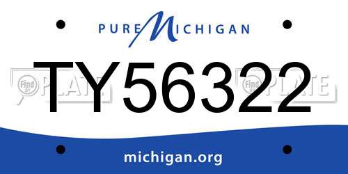 TY56322 Michigan License Plate