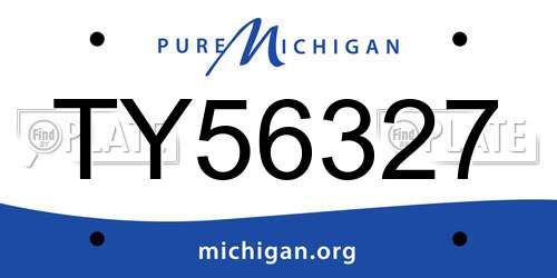 TY56327 Michigan License Plate